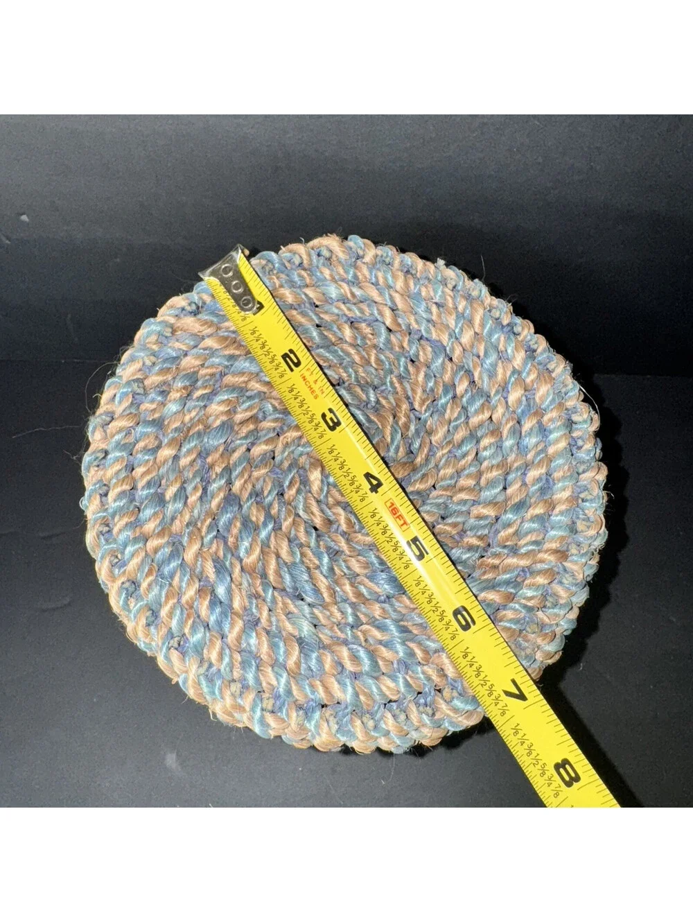 Vtg Hand Woven Basket Storage Trinket With Lid Native American Boho Chic 6.5”